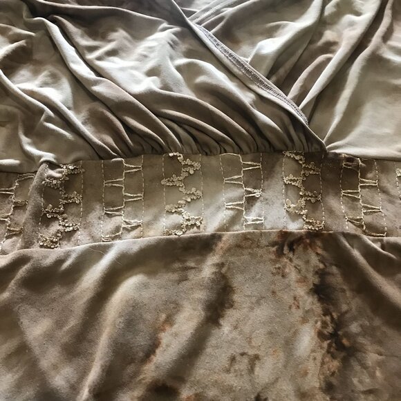 Venezia Tunic Women Brown Tie Dye With Embellished Waist 14/16 Polyester Spandex - Picture 5 of 10